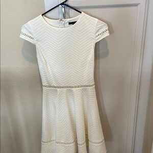 Elegant White Chevron Dress